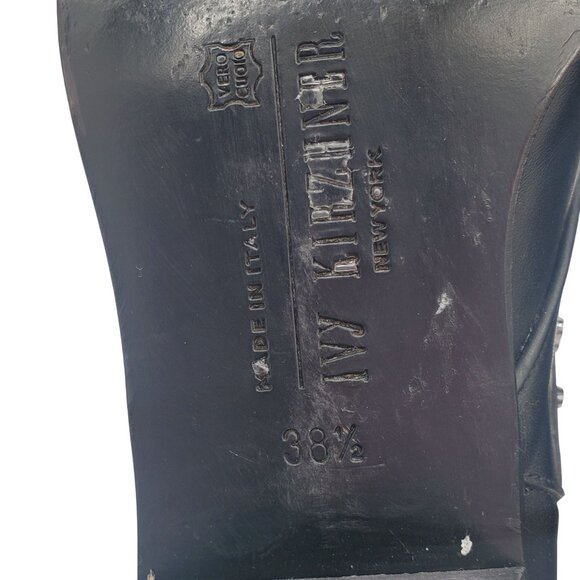 Italy Ivy Kirzhner Women's size 8 US Black Leather Silver Studded Ankle Boots 38 - Picture 8 of 13